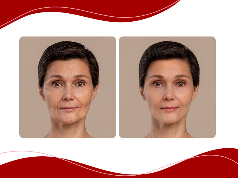 Antes e depois do endolift para mostrar quais são os seus benefícios