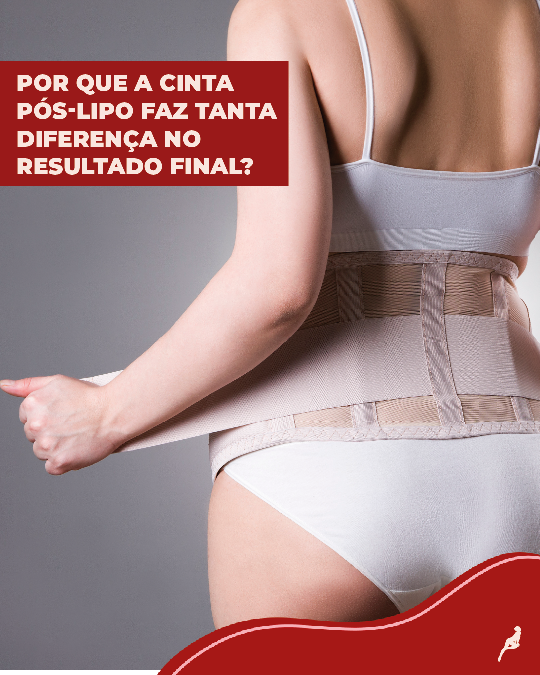 Como a cinta pós-lipoaspiração melhora os resultados Mulher usando cinta pós-operatória, com foco no ajuste abdominal e suporte para recuperação